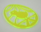 Easter Egg Ornament Chick Chicken Yellow Lime Green Decoration Hand Cut Acrylic Scroll Saw