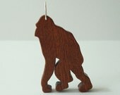 Gorilla Necklace Great Ape Orangutan Sapele Hand Cut Scroll Saw Pendant