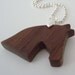 Horse Silhouette Necklace Wood Pony Walnut Hand Cut Pendant Scroll Saw