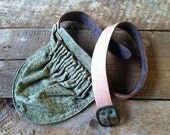 Leather Hip Bag- Green Ostrich Waist Bag