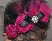 Enchanted couture vintage inspired fabric rosette headband