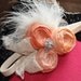 Peachy Kein couture vintage inspired fabric rosette headband for baby or girl