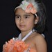 Peachy Kein couture vintage inspired fabric rosette headband for baby or girl