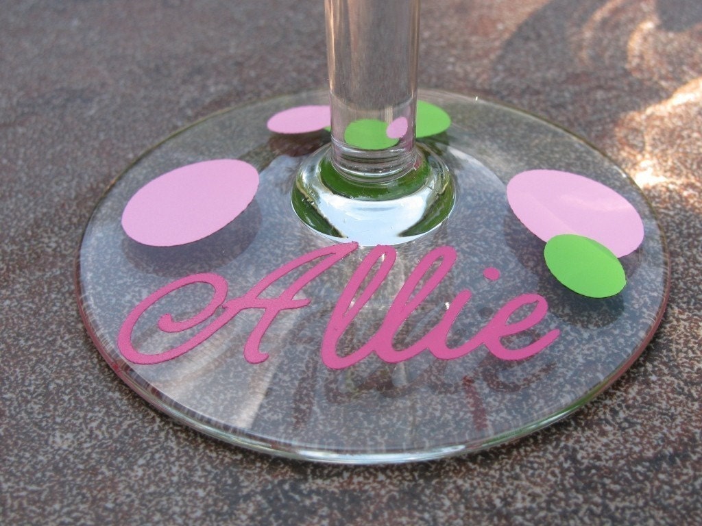 Personalized Wine Glasses - Bridesmaid Gift - Sorority Glasses