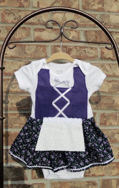 0-3 month purple floral bunad