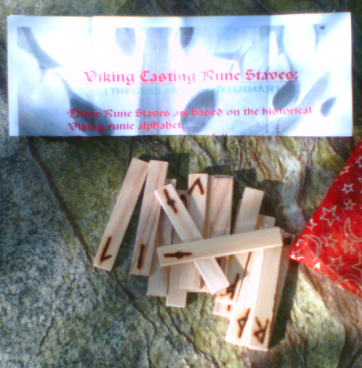 Wooden Viking Casting Runes, Oak.