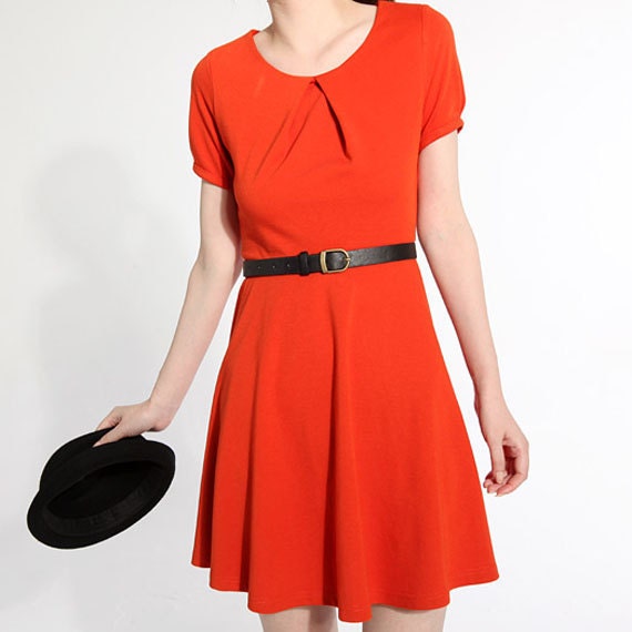 Dark orange dress J057