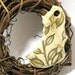 Spring Leaf Ceramic Pendant - OOAK Focal Pendant in Cream and Green