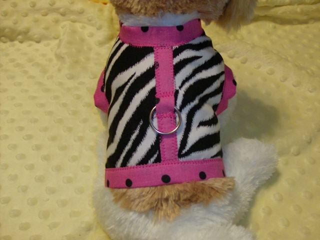 Zebra Dog Harnessed Short Vest