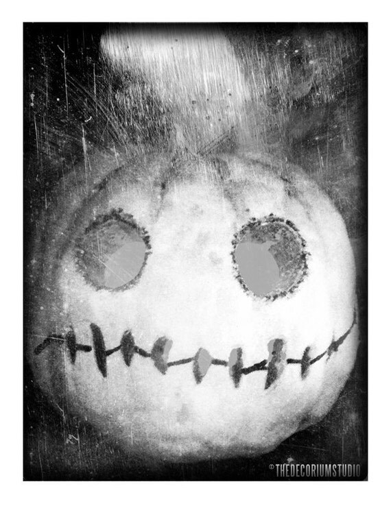 Items similar to Halloween Decor black and white vintage spooky gothic