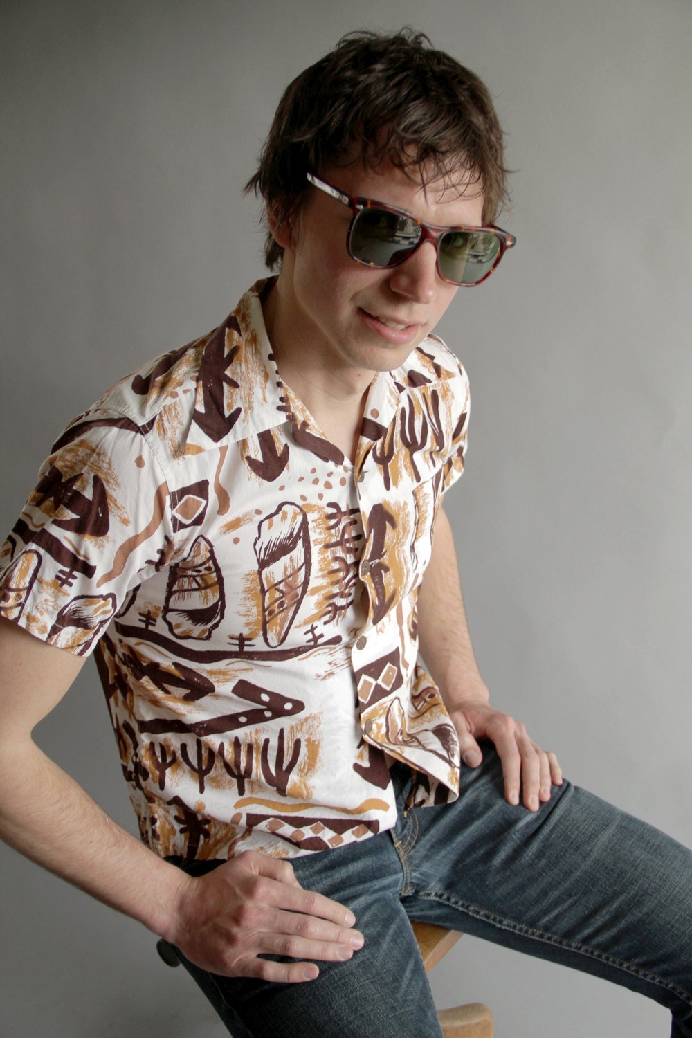 1950s mens wayfarer green tinted sunglasses // by CamilliaHeirloom