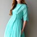 1950s Aqua Chiffon Dancing Dress
