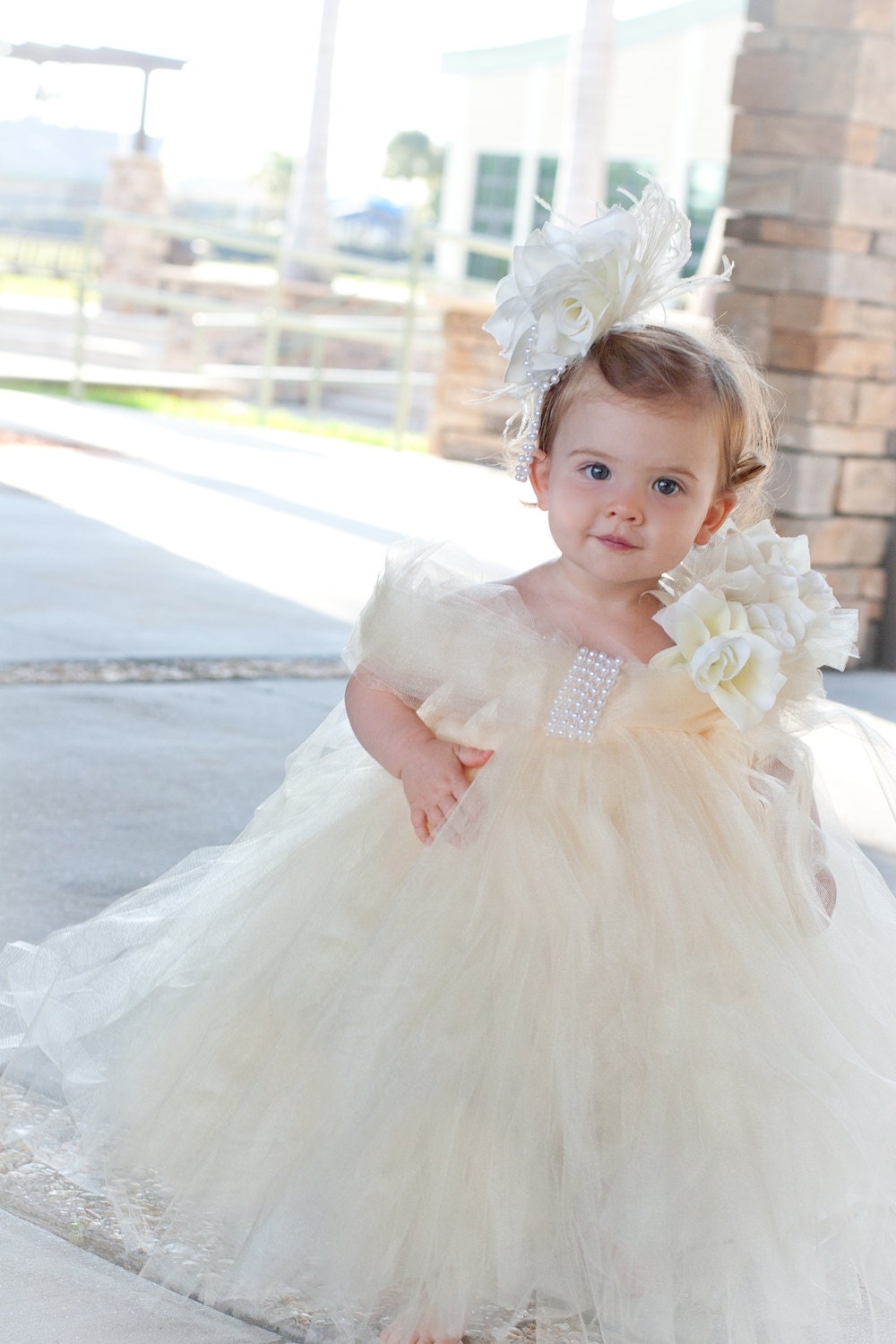 Sweet Ivory Bliss Girls Tutu Dress
