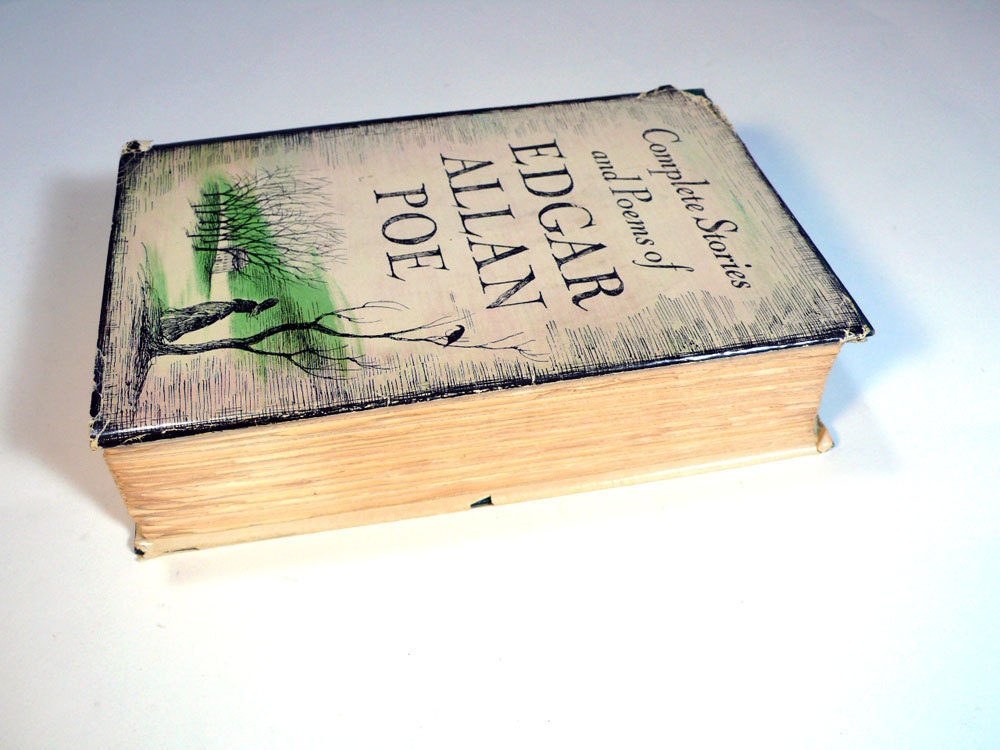for the mystery man, vintage 1960's hardcover book complete stories and poems of EDGAR ALLAN POE - deckle edged paper - so classic