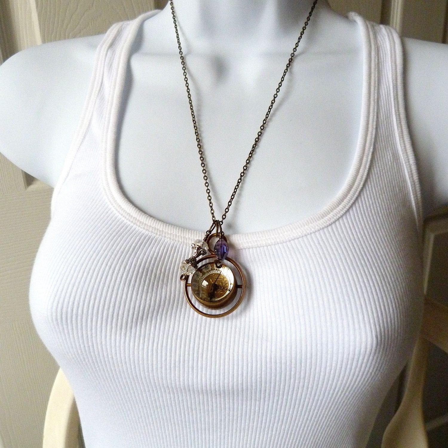 Time Turner - Harry Potter Inspired Steampunk Orb Watch Necklace