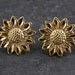 Sunflower Gold Earrings - Gold Sunflower Stud Earrings