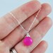 Neon Hot Pink Chalcedony Necklace Wire Wrapped Fuchsia Gemstone Sterling Silver Jewelry Complimentary Shipping