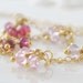 Gemstone Choker Necklace Spinel Semiprecious Stone Plum Lilac Lavender Delicate Wire Wrapped Gold Jewelry Complimentary Shipping