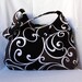 Black and Gray Hobo Bag - Slouch Purse