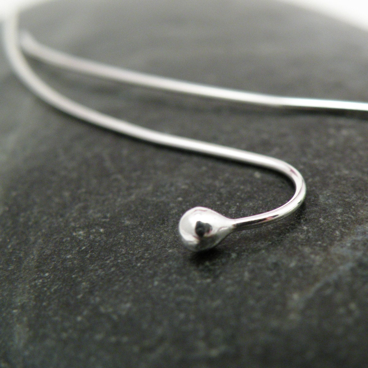 Sterling Silver Long Earrings Modern Simple Stem Earrings Minamalist  - Budding Stems