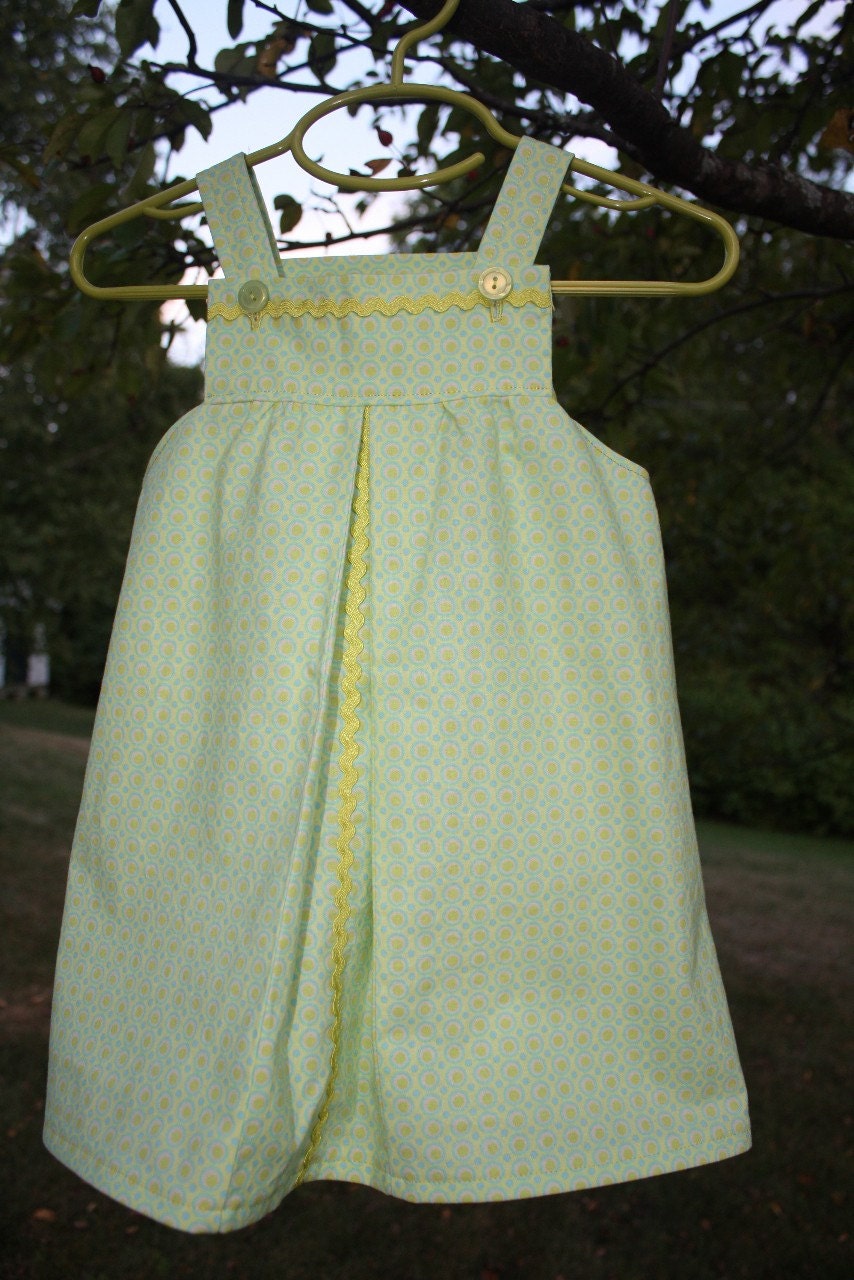 Charlotte Sundress in Green and Blue Dot 12 to 18 months