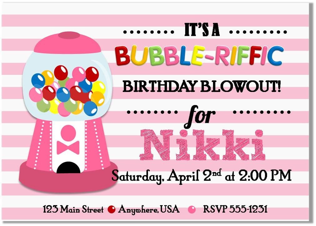 Bubble Gum Birthday Party Printable Invitation Il_170x135