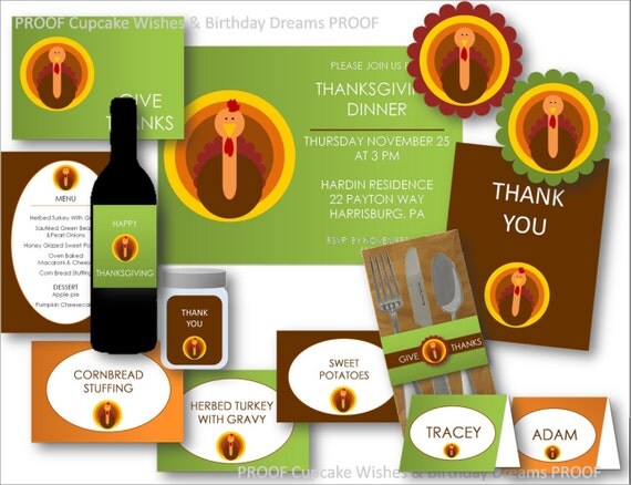 Give Thanks - Modern Thanksgiving Party Collection Printable Il_570xn