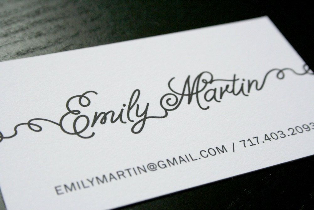 Fun Script Font Calling Card