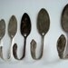 Set of 5 Spoon Wall Hooks, Vintage Silverplate