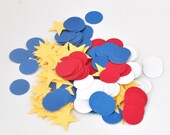 Patriotic Confetti - Super Hero Birthday Party Decor - Fourth of July Decoration - Theme Party - Stars