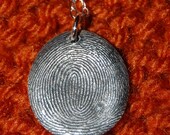 Your Own Custom Silver Fingerprint Pendant with Chain