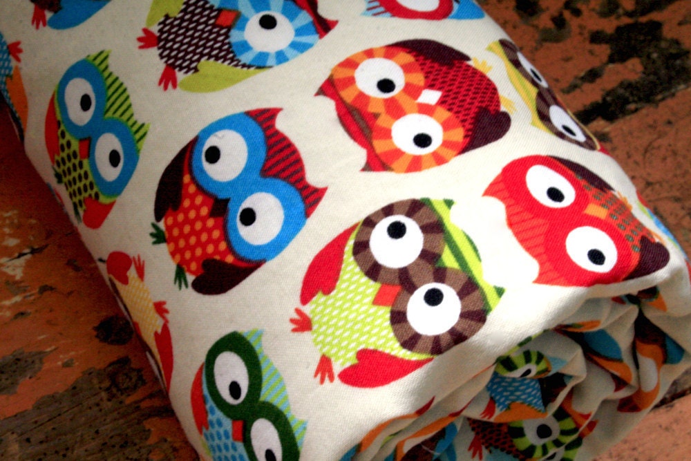 Gender Neutral Minky Baby Blanket - Bright Owls and Lime Green Minky - Personalization Options Available - Made to Order