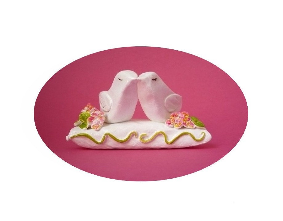 Sale ----- Ready to Ship - OOAK - Sweet Love - Wedding Cake Topper Love Birds