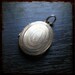 Antique French Silver Vintage Photo locket Engraved pendant with glass - Victorian Jewelry from France