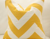 24x24 Large Yellow Chevron Pillow Cover