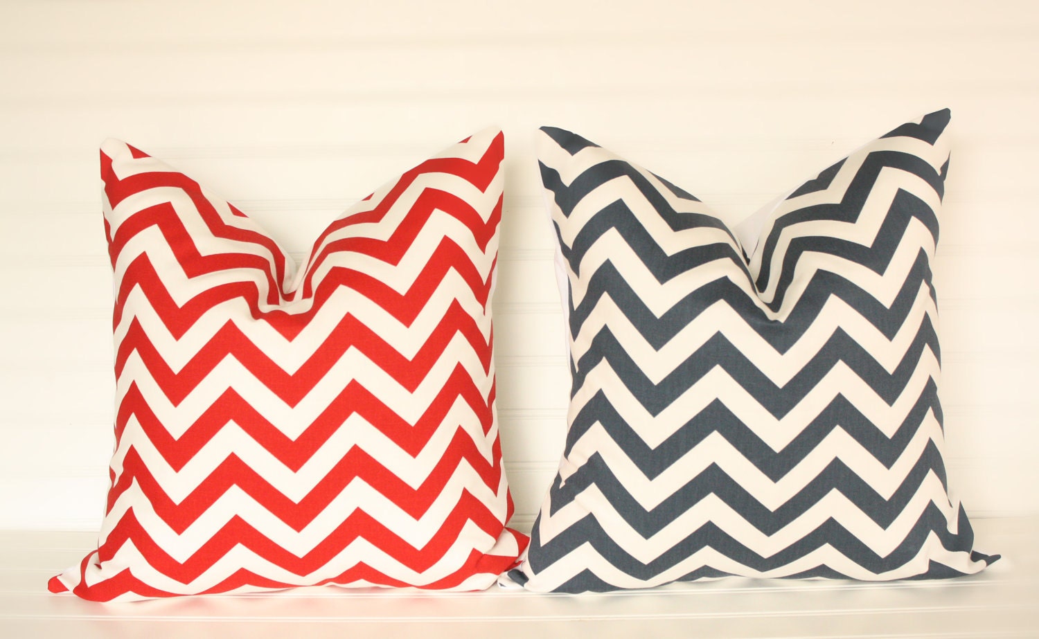 Red Chevron Pillow Cover 18x18