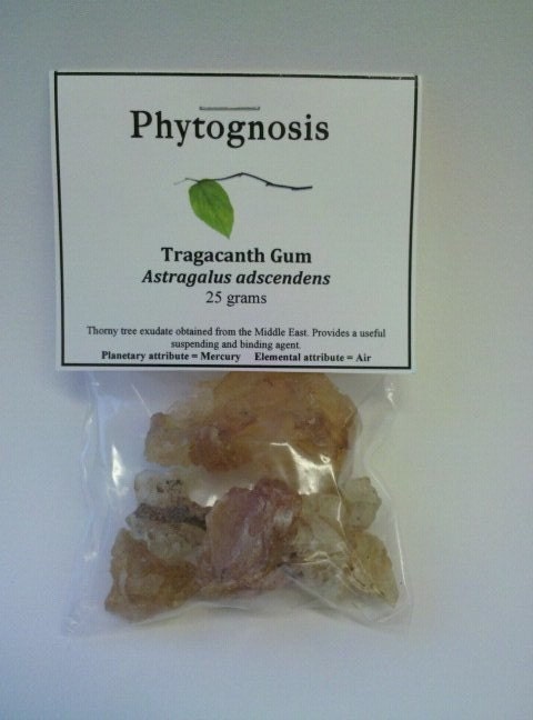Gum Tragacanth (Astragalus adscendens) - Used to bind incense cones, sticks, and pellets. Can also be used in cooking to thicken sauces.
