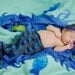 Baby Mermaid Cocoon Photo Prop - Newborn Ocean Colors - Girls - Boys - Made to Order