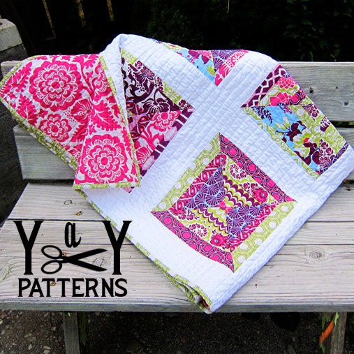A Walk Around the Block Baby or Twin Quilt PDF Pattern from Yards and Yards... Simple and Easy from Yards and Yards