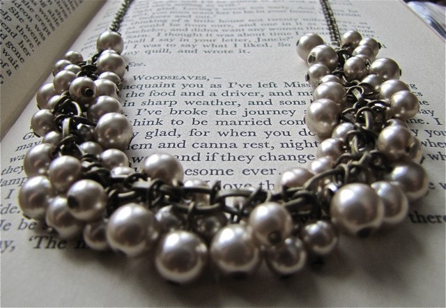 Mocha Pearl Cluster Necklace