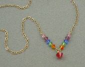 Pot of Gold rainbow necklace