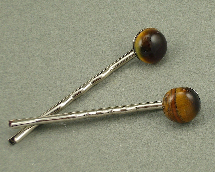 Eye of the Tiger Silver-Toned Hairpins (Set B)