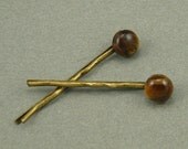 Eye of the Tiger Brass Hairpins (Set B)