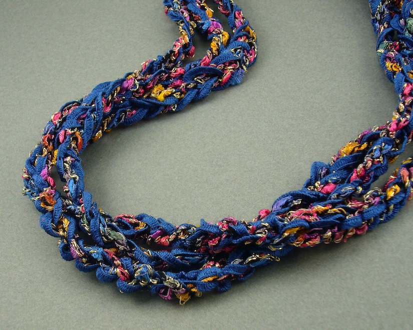 Confetti Crochet Ribbon Necklace