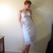 Vintage 50s White Full Slip with Lace and Accordian Pleating. Size M 36 Bust. Cat On A Hot Tin Roof.