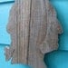 Small George Washington made of recycled fence wood, (10" x 7")