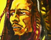 Bob Marley Original Painting Print by Joseph Palotas