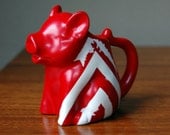 creamer: Red Piglet with Chevrons