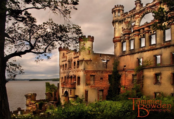 Bannerman's Castle - Original Photograph 11x14 - Fairytale Fantasy Architecture Peach Coral Walls Storybook Home Decor Wall Art