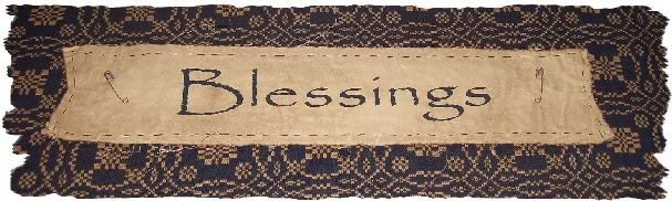 BLESSINGS Prim Country Primitive Christmas Holiday Sign Banner OTG Original Design